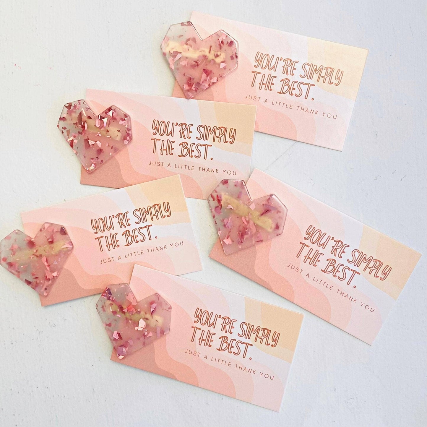 Thank You Gifts Pink Heart Hair Clip | You're the Best Card