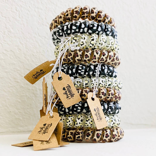Thank You Gifts Leopard Hair Coils Telephone Cord Hair Ties