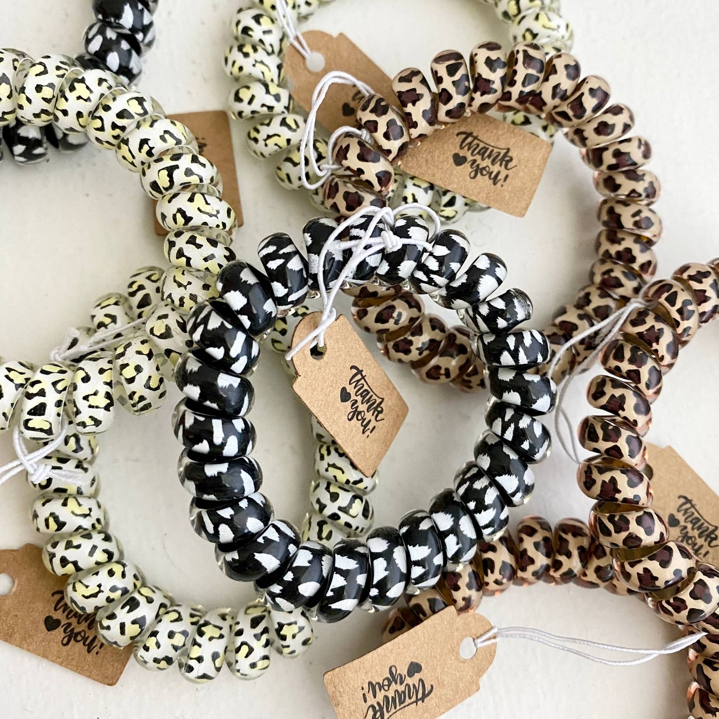 Thank You Gifts Leopard Hair Coils Telephone Cord Hair Ties