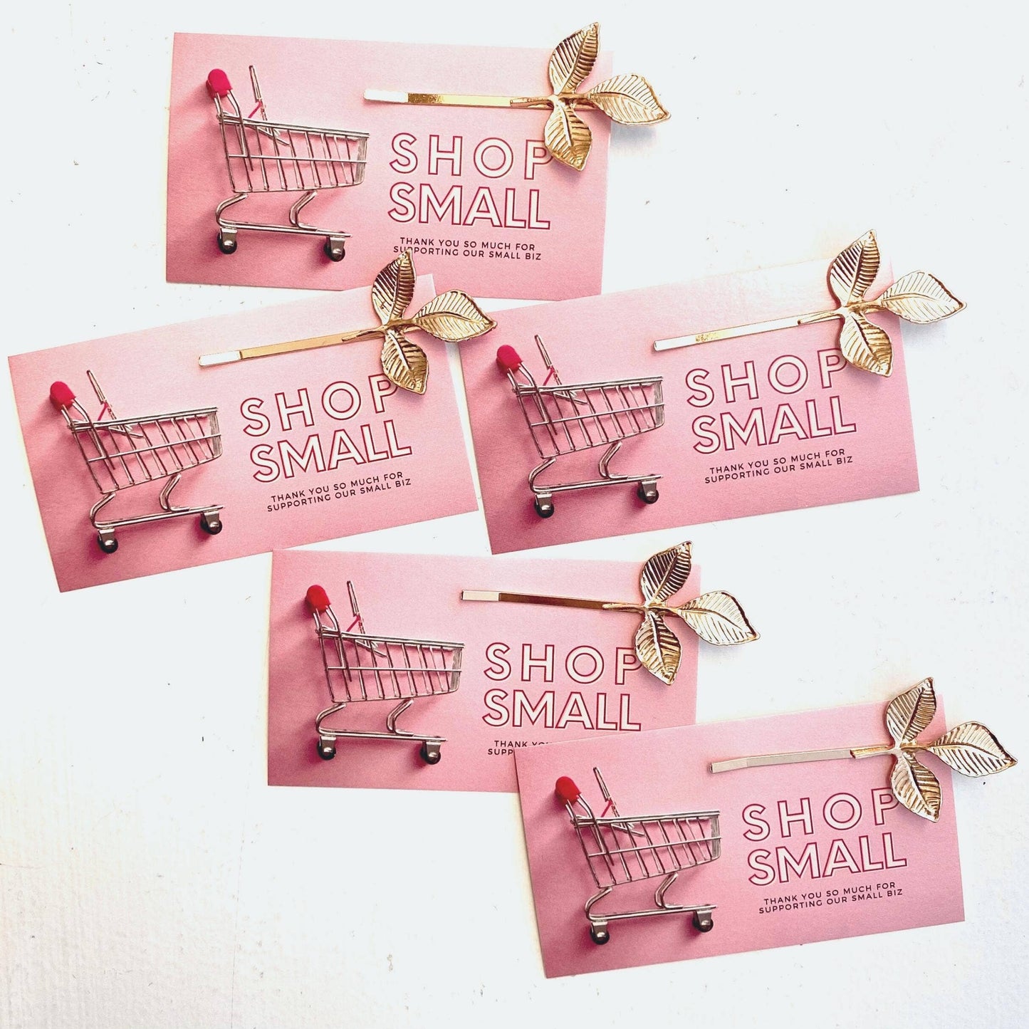 Thank You Gifts Gold Leaf Hair Clip | SHOP SMALL Card
