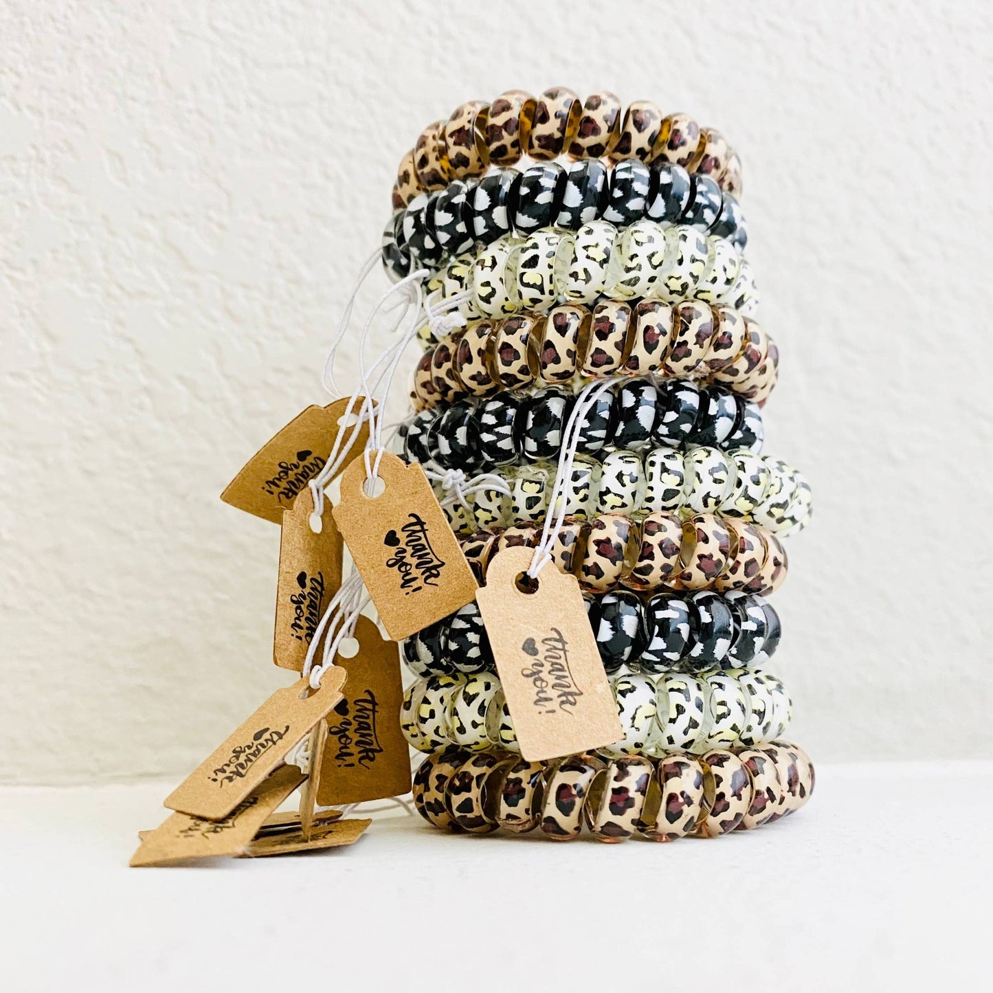 Thank You Gifts Leopard Hair Coils Telephone Cord Hair Ties