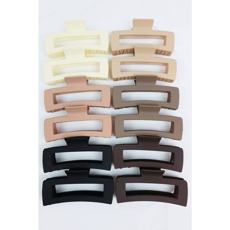 Matte Jumbo Cut Out Rectangle Hair Claw