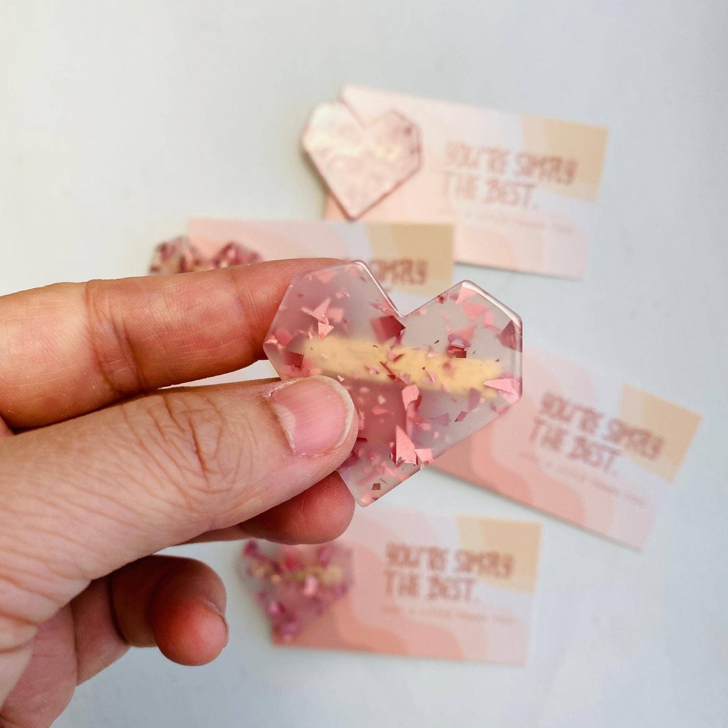 Thank You Gifts Pink Heart Hair Clip | You're the Best Card