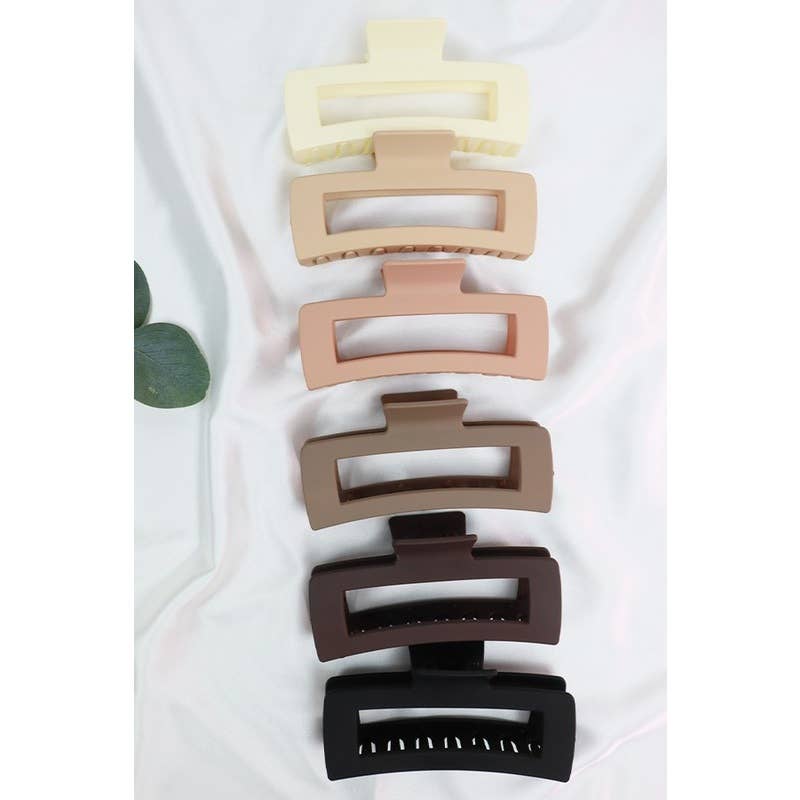 Matte Jumbo Cut Out Rectangle Hair Claw